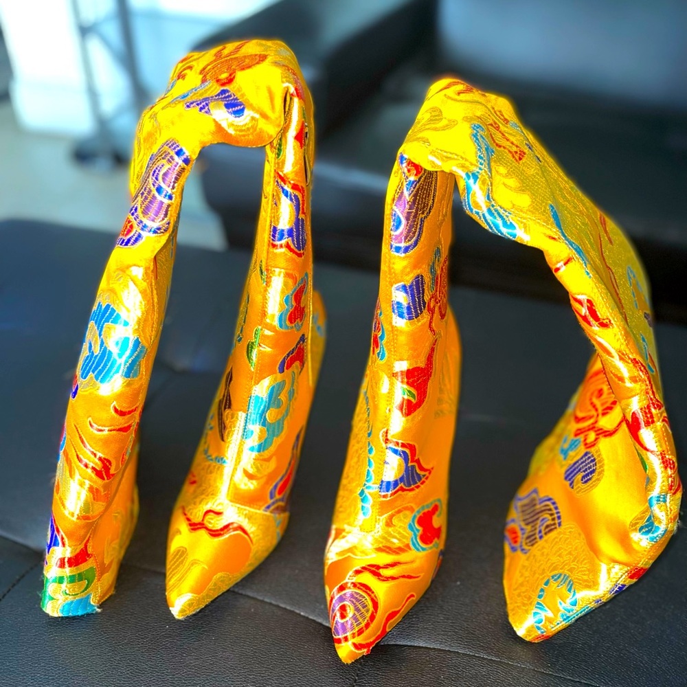 Yellow Thigh High Boots